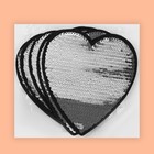 Термоаппликация двусторонняя «Сердце», с пайетками, 13 × 12 см, цвет красный/серебряный - Фото 6