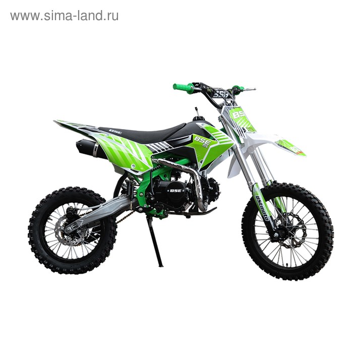 Питбайк BSE MX-125 17/14, фильтрбокс, счетчик моточасов, алюминиевые обода, зелёный - Фото 1