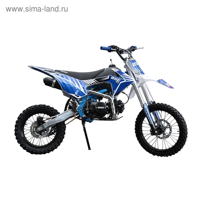 Питбайк BSE MX-125 17/14, фильтрбокс, счетчик моточасов, алюминиевые обода, синий - Фото 1