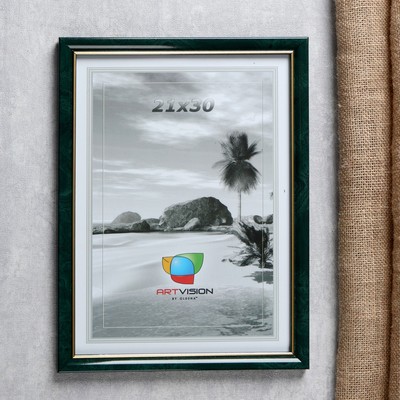 Фоторамка пластик "Офис 8" 21х30 см, малахит