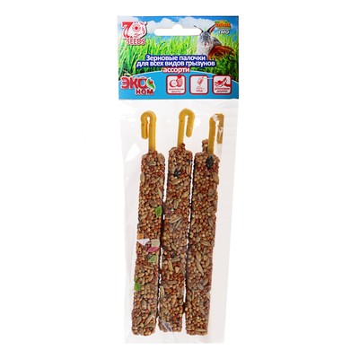Палочки Seven Seeds Эконом для грызунов, тропические фрукты/мёд/рожковое дерево, 3 шт, 75 г
