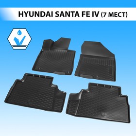 Коврики салона RIVAL, Hyundai Santa Fe, 7 мест, 2018-2021, 12306005