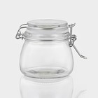 Банка для сыпучих продуктов «Оптима», 100 мл, 9×7.2×7.5 см, с бугельным замком, стекло, прозрачная - Фото 1