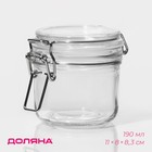 Банка для сыпучих Доляна «Галерея», 190 мл, 11×8×8.3 см, с бугельным замком, стекло, прозрачная - Фото 1
