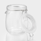 Банка для хранения сыпучих продуктов Доляна «Оптима», 900 мл, 10.5×13.5 см, стекло, с бугельным замком - Фото 3