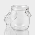 Банка для хранения сыпучих продуктов Доляна «Оптима», 900 мл, 10.5×13.5 см, стекло, с бугельным замком - Фото 4