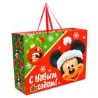 Пакет подарочный ламинированный «Подарок от деда Мороза», Микки Маус, 61 х 46 х 20 см - Фото 1