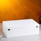Подарочный ящик 34×21.5×10.5 см деревянный 3 отдела, с закрывающейся крышкой, белая кисть - фото 9915572