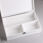 Подарочный ящик 34×21.5×10.5 см деревянный 3 отдела, с закрывающейся крышкой, белая кисть - Фото 4