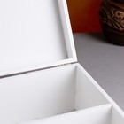 Подарочный ящик 34×21.5×10.5 см деревянный 3 отдела, с закрывающейся крышкой, белая кисть - фото 9915575