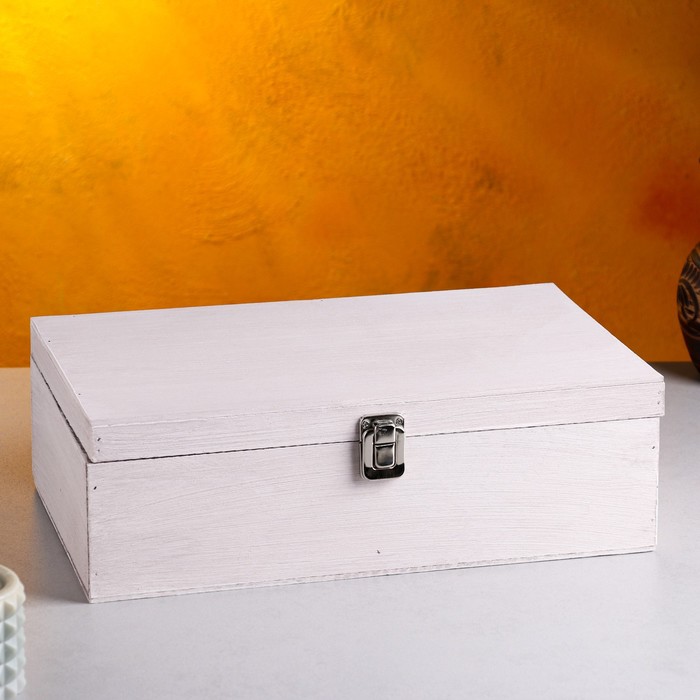 Подарочный ящик 34×21.5×10.5 см деревянный 3 отдела, с закрывающейся крышкой, состаренный - Фото 1