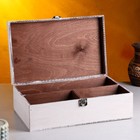 Подарочный ящик 34×21.5×10.5 см деревянный 3 отдела, с закрывающейся крышкой, состаренный - Фото 3