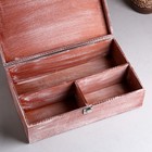 Подарочный ящик 34×21.5×10.5 см деревянный 3 отдела, с закрывающейся крышкой, брашированный - Фото 4