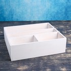 Ящик деревянный 34.5×30×10 см подарочный комодик, белая кисть - фото 9915577
