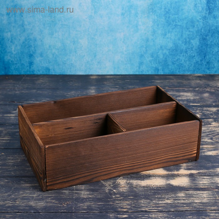 Ящик деревянный 20.5×34.5×10 см подарочный комодик, брашированный - Фото 1