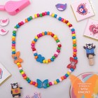 Набор детский «Выбражулька» 2 предмета: бусы, браслет, бабочки нежность, цвет бело-розовый - фото 3545525