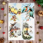 Декупажная карта "Зимние птицы" плотность 45 г/м2, формат А4 (комплект 5 шт) - фото 26306996