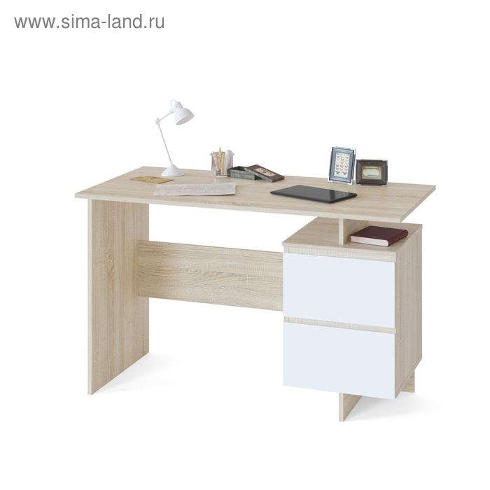 Стол письменный «СПм-19», 1200 × 600 × 744 мм, цвет дуб сонома / белый - Фото 1