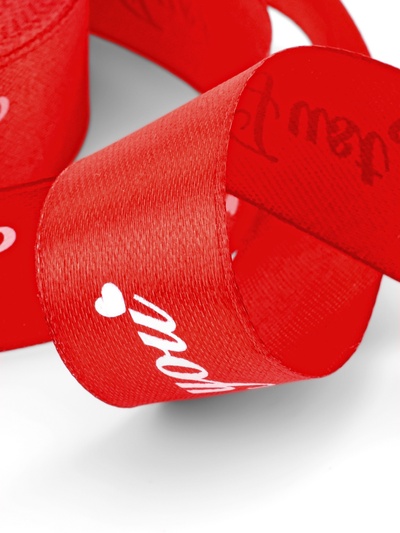 Лента атласная «Just for you», 25 мм, 23±1 м, красная №026