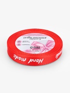 Лента атласная Hand Made, 15 мм, 23±1 м, красная - Фото 3