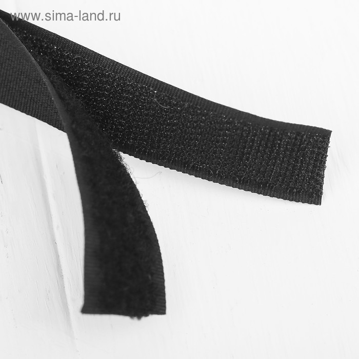 Липучка-лента, длина: 2 метра, ширина: 2 см, цвет чёрный - Фото 1
