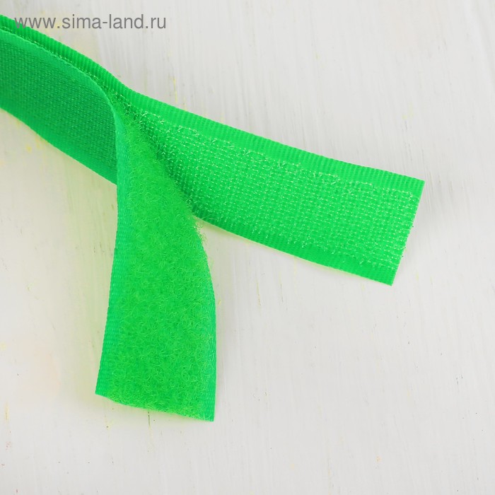 Липучка-лента, длина: 2 метра, ширина: 2 см, цвет зелёный - Фото 1