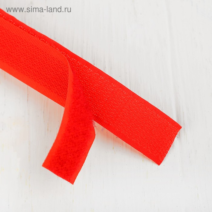 Липучка-лента, длина: 2 метра, ширина: 2 см, цвет красный - Фото 1