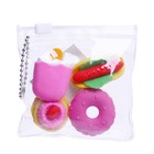 Набор фигурных ластиков "Десерты", 4 штуки, в пакете на зип-молнии, МИКС (штрихкод на штуке) - фото 8480178