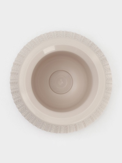 Ёршик для унитаза «Вязаное плетение», 15×15×37 см, с подставкой, бежевый