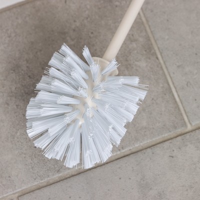 Ёршик для унитаза «Вязаное плетение», 15×15×37 см, с подставкой, бежевый