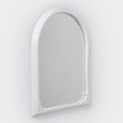 Зеркало в рамке для ванной комнаты, 49.5×39 см, пластик, белый - Фото 1