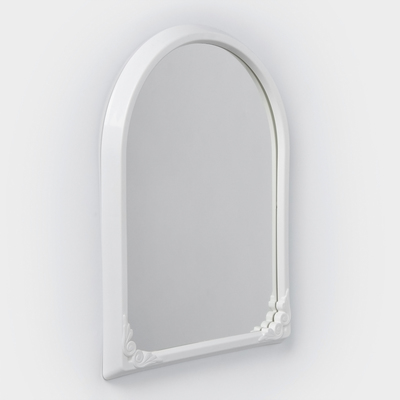 Зеркало в рамке для ванной комнаты, 49.5×39 см, пластик, белый