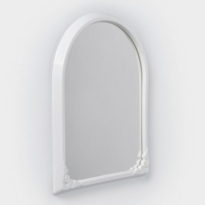 Зеркало в рамке для ванной комнаты, 49.5×39 см, пластик, белый - Фото 1