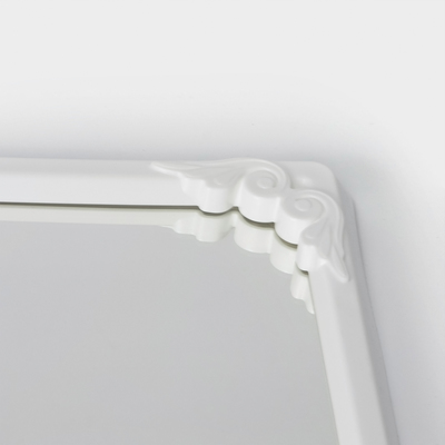 Зеркало в рамке для ванной комнаты, 49,5×39 см, пластик, белый