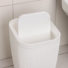 Контейнер для мусора «Вязаное плетение», 10 л, белый - Фото 3