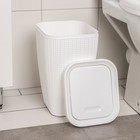 Контейнер для мусора «Вязаное плетение», 10 л, белый - Фото 4