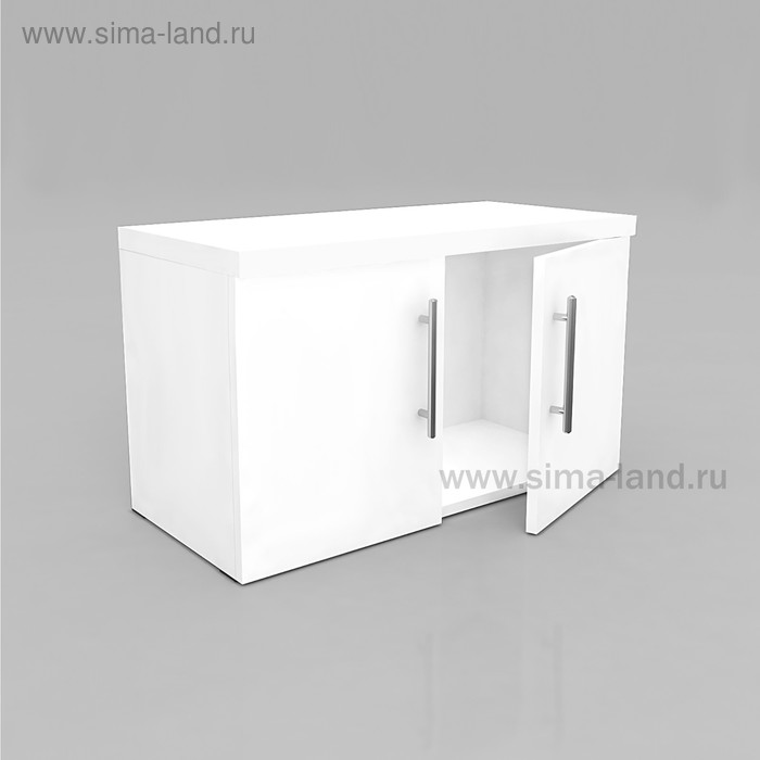 Накопитель пристенного стеллажа с дверками L=630 мм, цвет белый - Фото 1