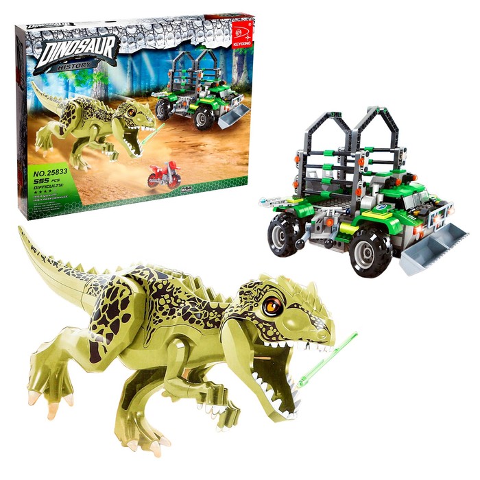Конструктор «Диноленд. Погоня», 555 деталей - Фото 1