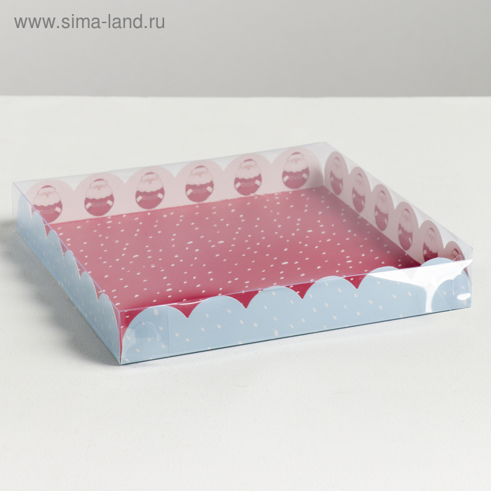 Коробка для кондитерских изделий с PVC крышкой «Подарочек для тебя», 21 × 21 × 3 см - Фото 1