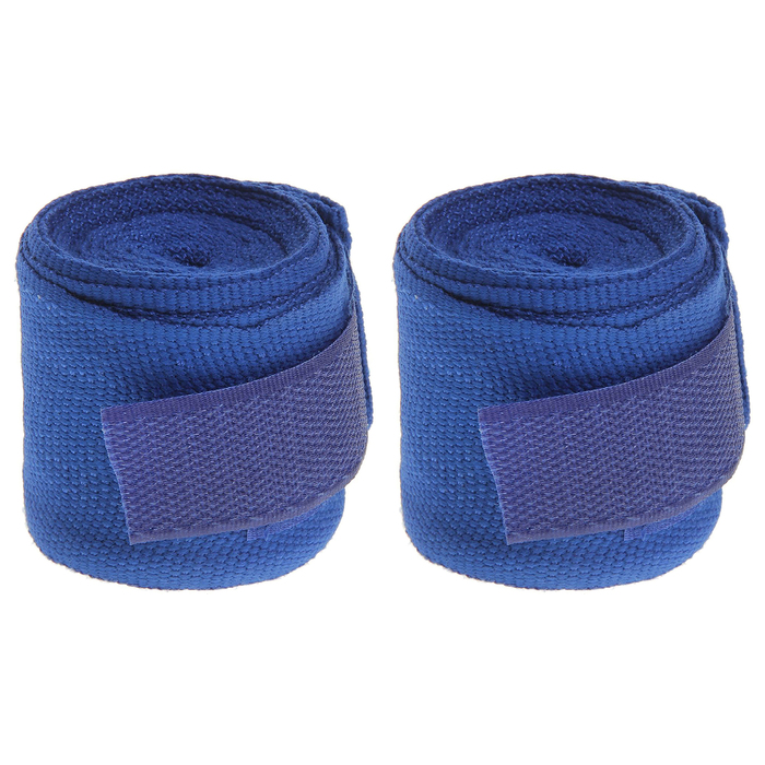 Бинты хлопковые для бокса, длина 3 м, цвет синий - Фото 1
