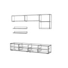 Гостиная Тренто МДФ, 2466х2132х473, Дуб сонома/Белый глянец - фото 20960964