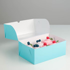 Коробка на 6 капкейков с окном, голубая, 25 х 17 х 10 см (комплект 5 шт) - фото 20960973