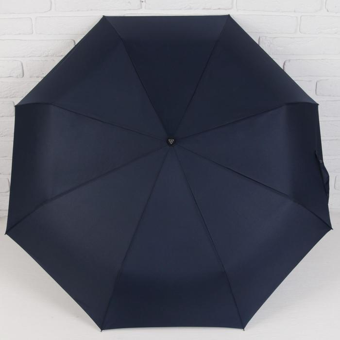 Зонт автоматический «Однотонный», 3 сложения, 8 спиц, R = 51 см, цвет синий - фото 1905573697