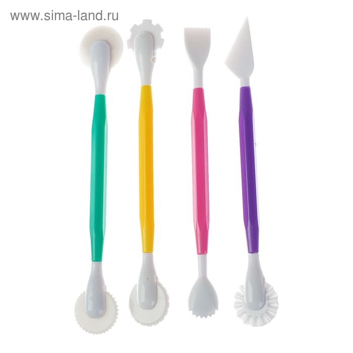 Набор инструментов для лепки из глины, пластилина, пластики, 4 штуки - Фото 1