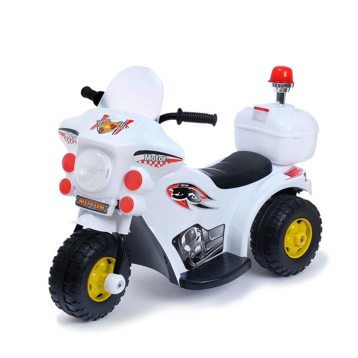 Детский электромобиль «Мотоцикл шерифа», цвет белый