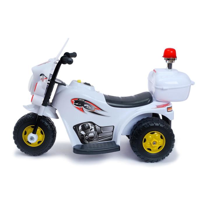 Детский электромобиль «Мотоцикл шерифа», цвет белый - фото 1887889335