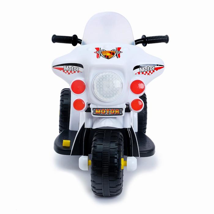 Детский электромобиль «Мотоцикл шерифа», цвет белый - фото 1887889336