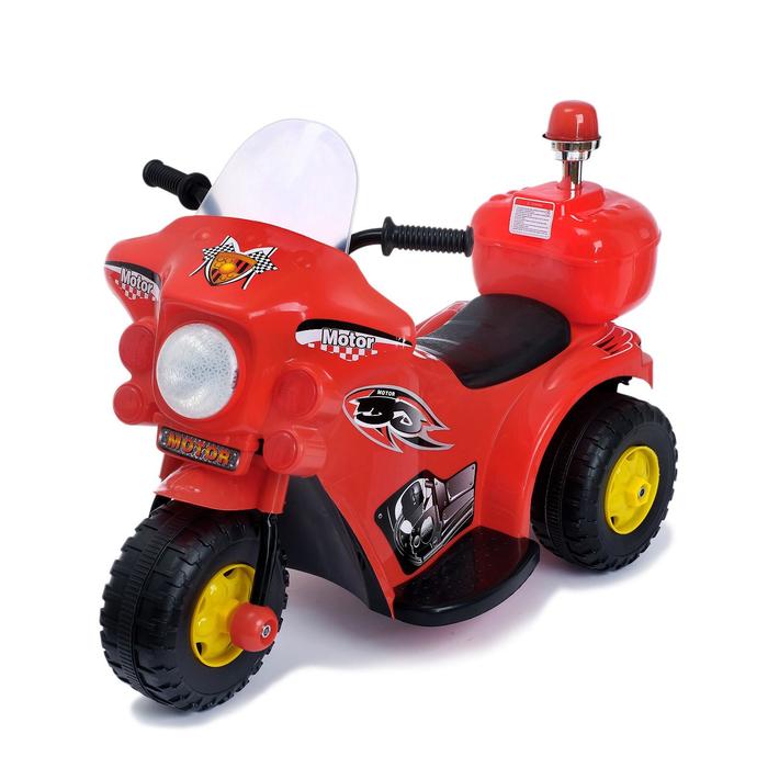 Электромобиль «Мотоцикл шерифа», цвет красный - Фото 1