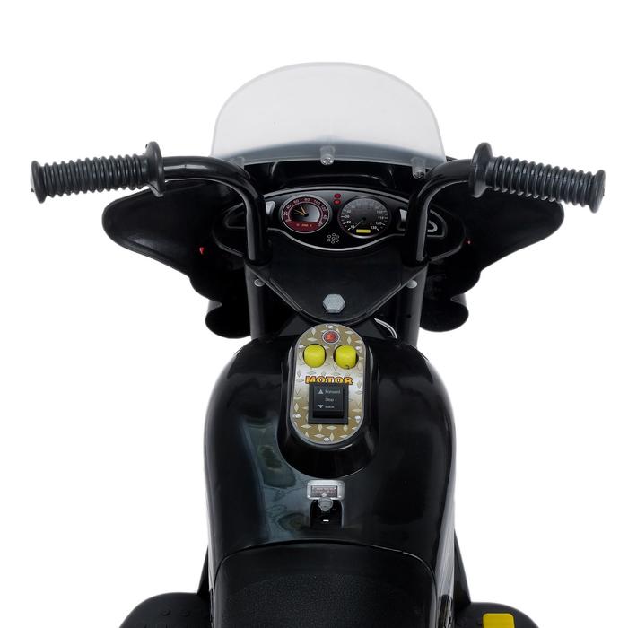 Электромобиль «Мотоцикл шерифа», цвет чёрный - фото 1927484142