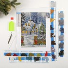 Алмазная мозаика на новый год с полным заполнением на холсте «Домик в сказочном лесу», 22×32 см, набор для творчества - Фото 3